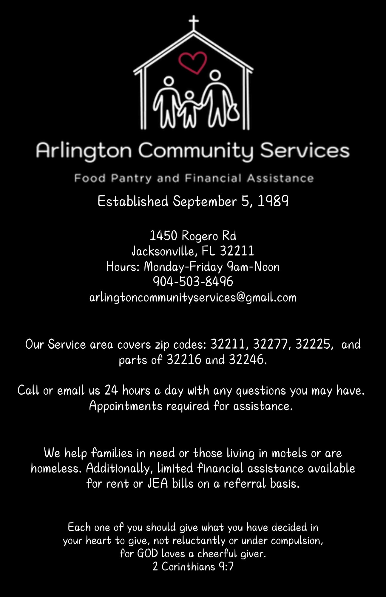 Arlington Community Services seasonal ad full page