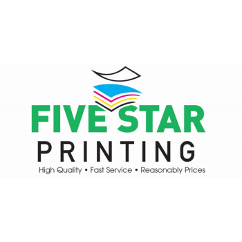 A logo of five star printing