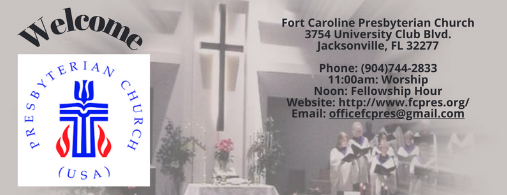 A black and white photo of a church with the words fort caroline 3 7 5 4 united methodist jackson.